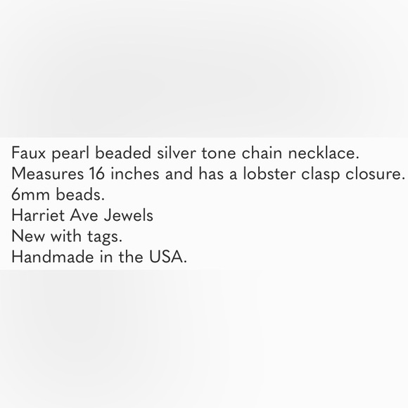 NEW Harriet Ave Jewels 5 Faux Pearl Chain Necklace - Picture 4 of 5